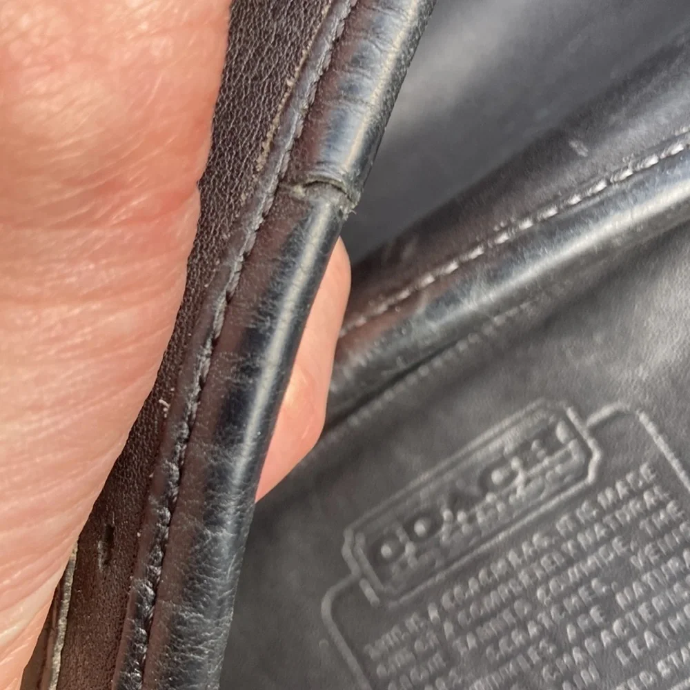 Coach vintage black leather bleaker bucket bag